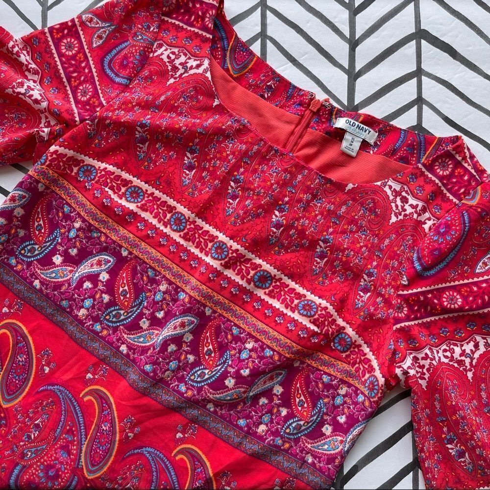 Old Navy Boho Bright Color Patterned Dress